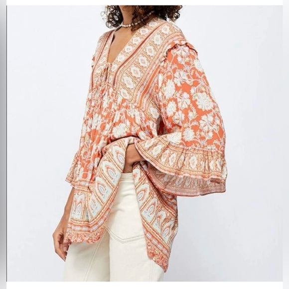 Free People Moonlight Dance Tunic Coral Combo - Picture 2 of 10